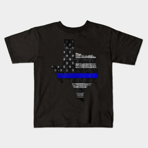 Texas Thin Blue Line Kids T-Shirt by ALAMOGrafix